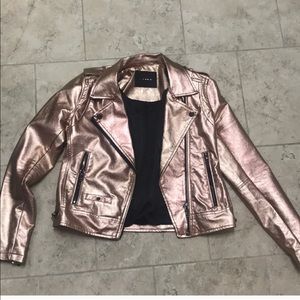 Blanknyc rosegold leather jacket